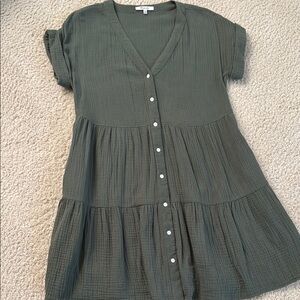 Madewell Olive Green Babydoll Dress XS